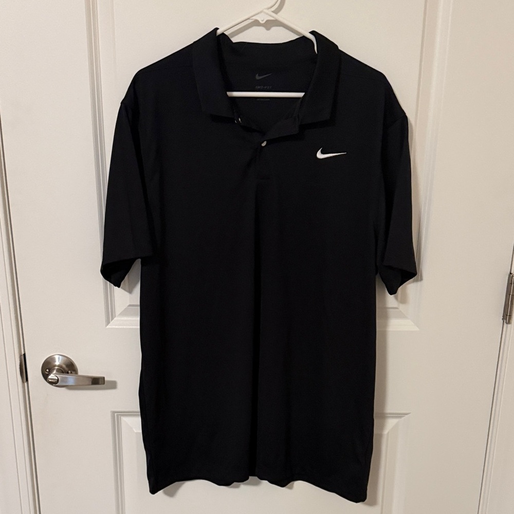 Nike Black Polo Shirt with White Swoosh